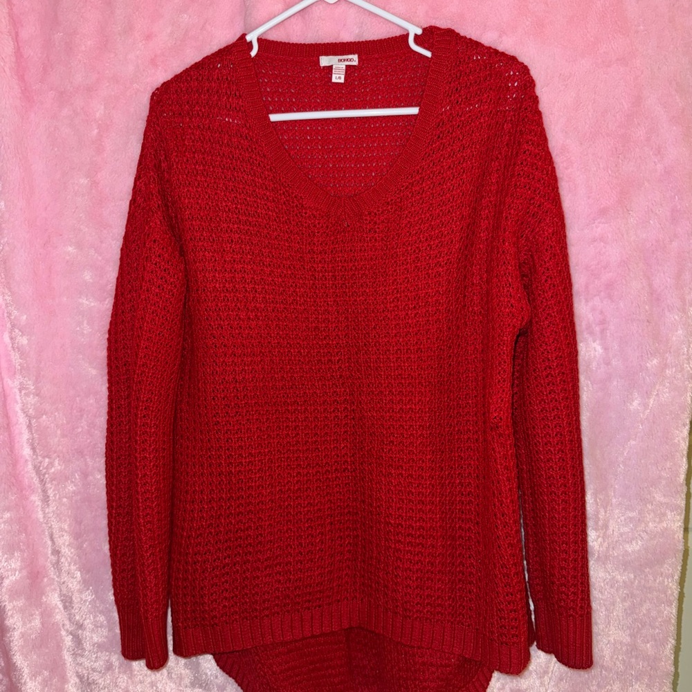 BONGO V-Neck Red Sweater